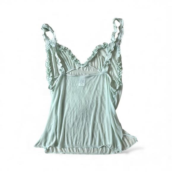 Mint green sheer cami with ruffled straps and sweetheart neckline Shabbychic - Picture 3 of 5